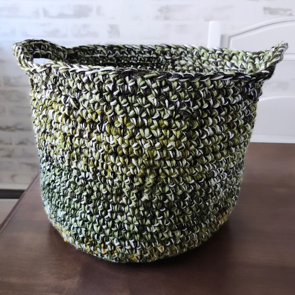 Handmade Crochet Scrappy Basket - Picture 2 of 9